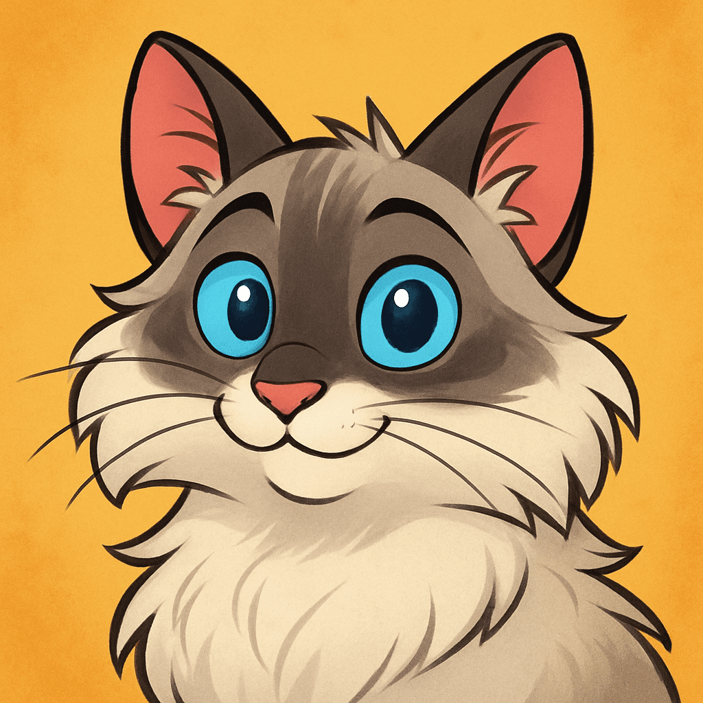 Ragdoll in Cartoon style
