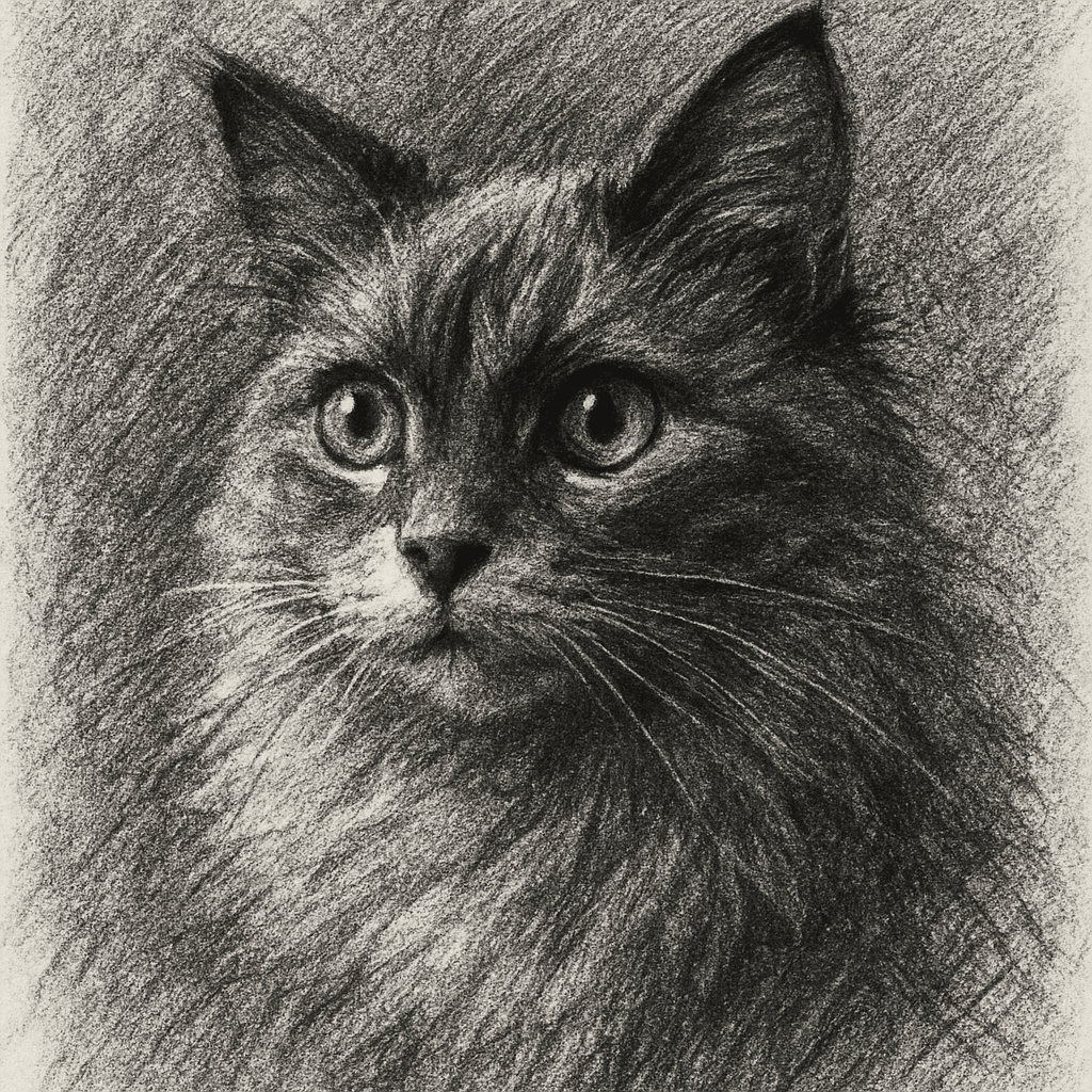 Ragdoll in Charcoal style