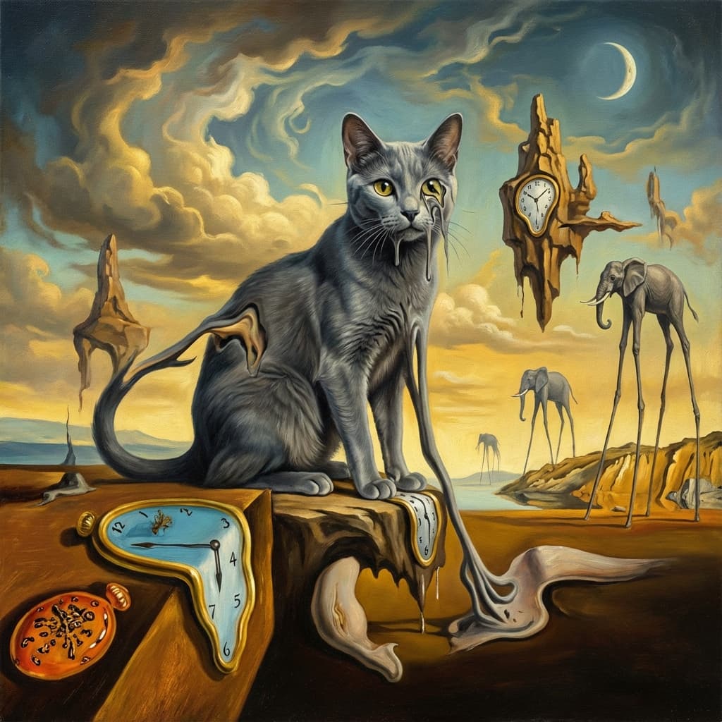 Russian Blue in Dali style