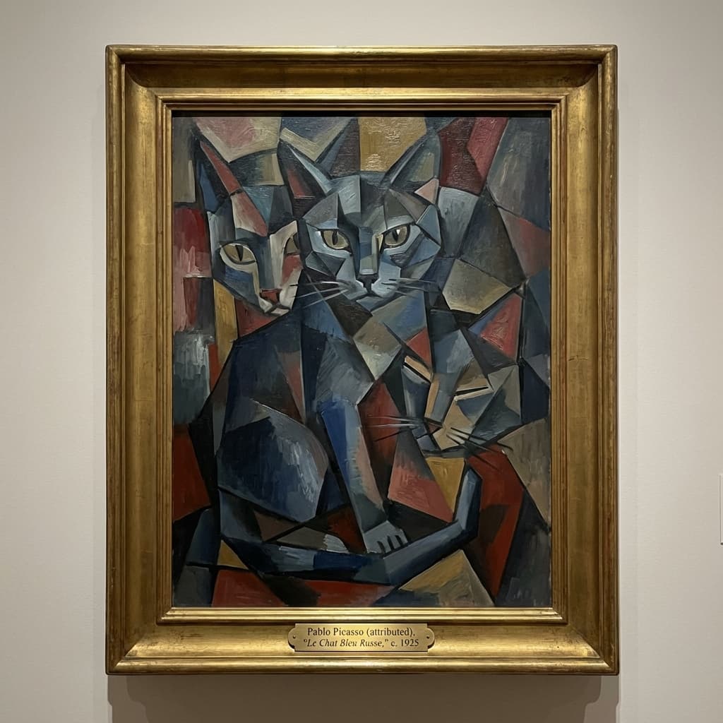Russian Blue in Picasso style