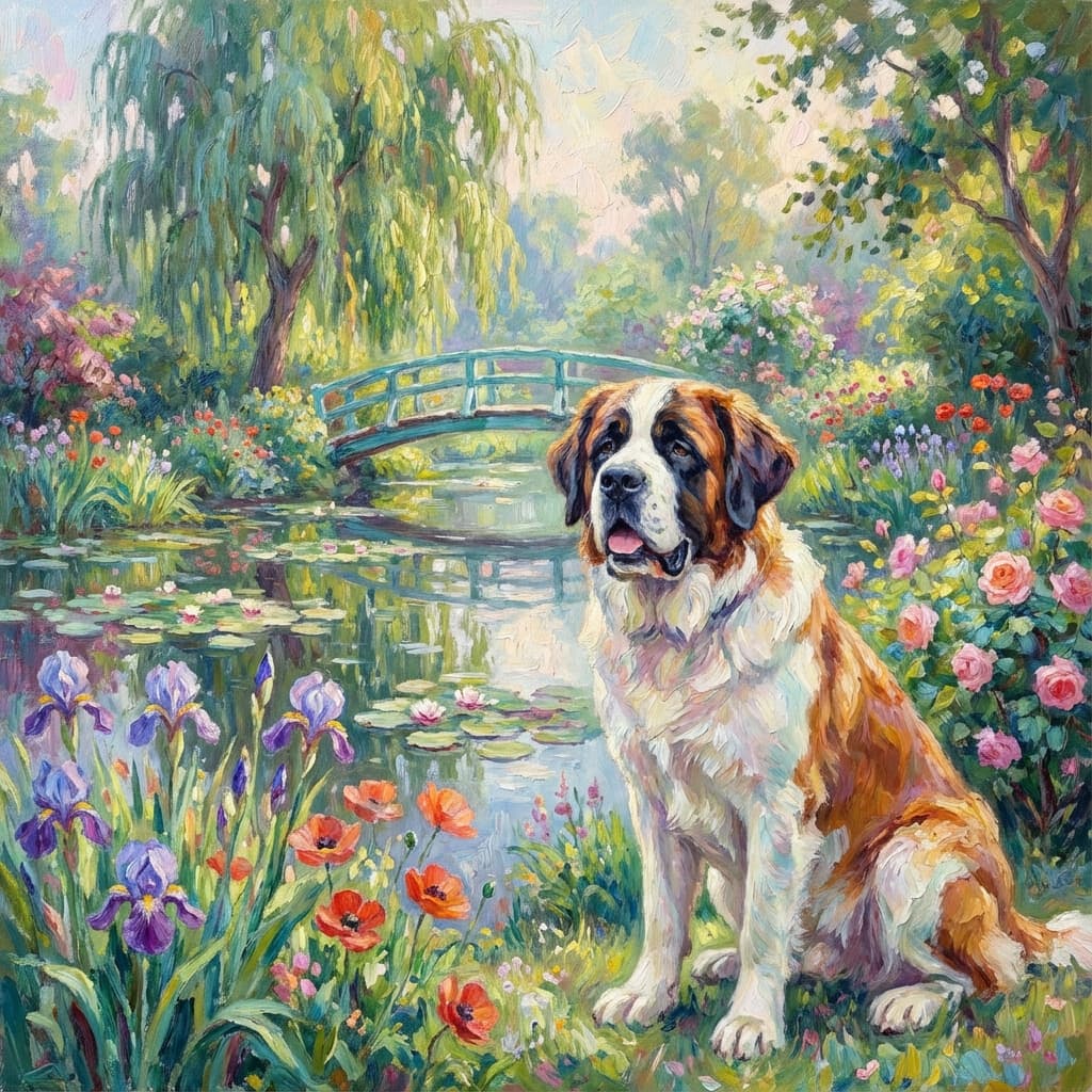 Saint Bernard in Monet style