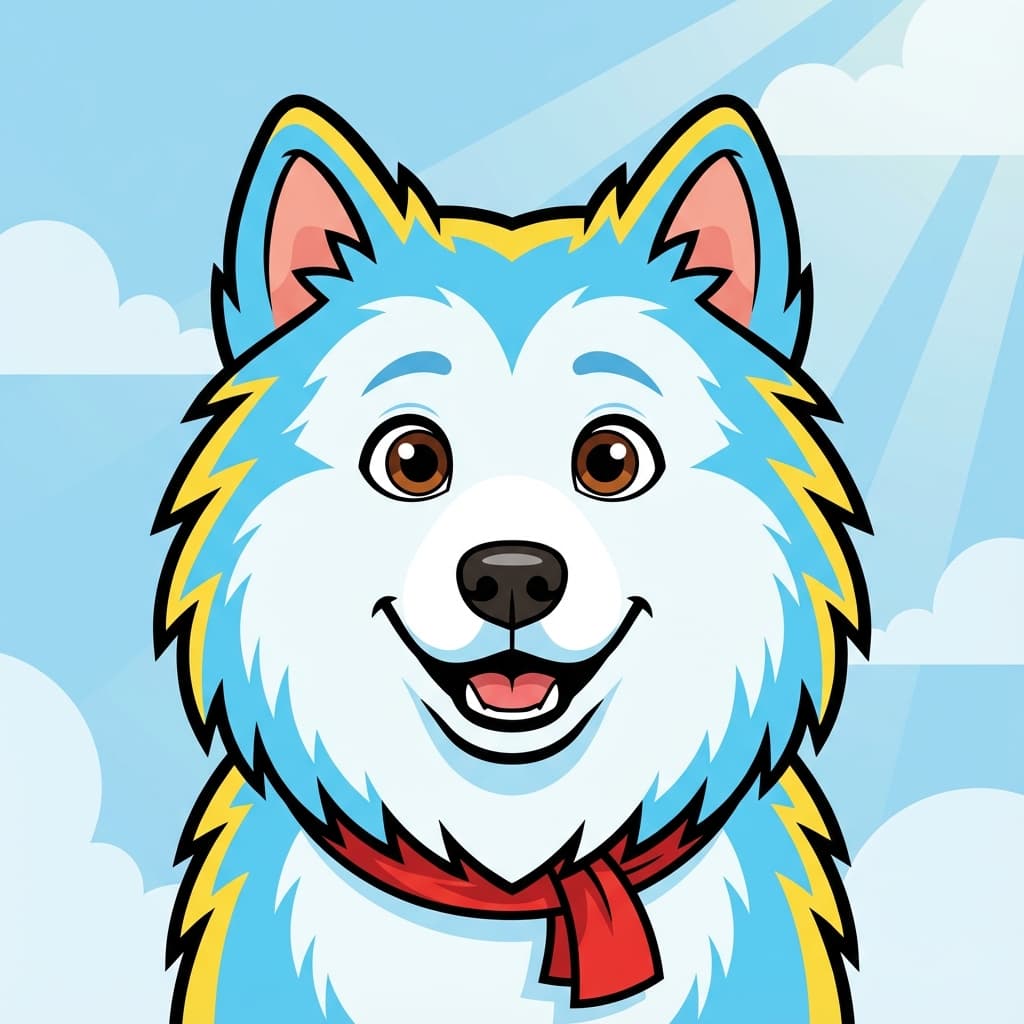 Samoyed in Cartoon style