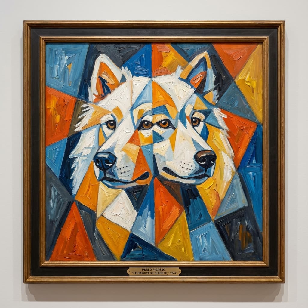 Samoyed in Picasso style