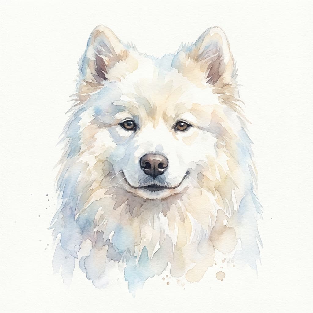Samoyed in Watercolor style