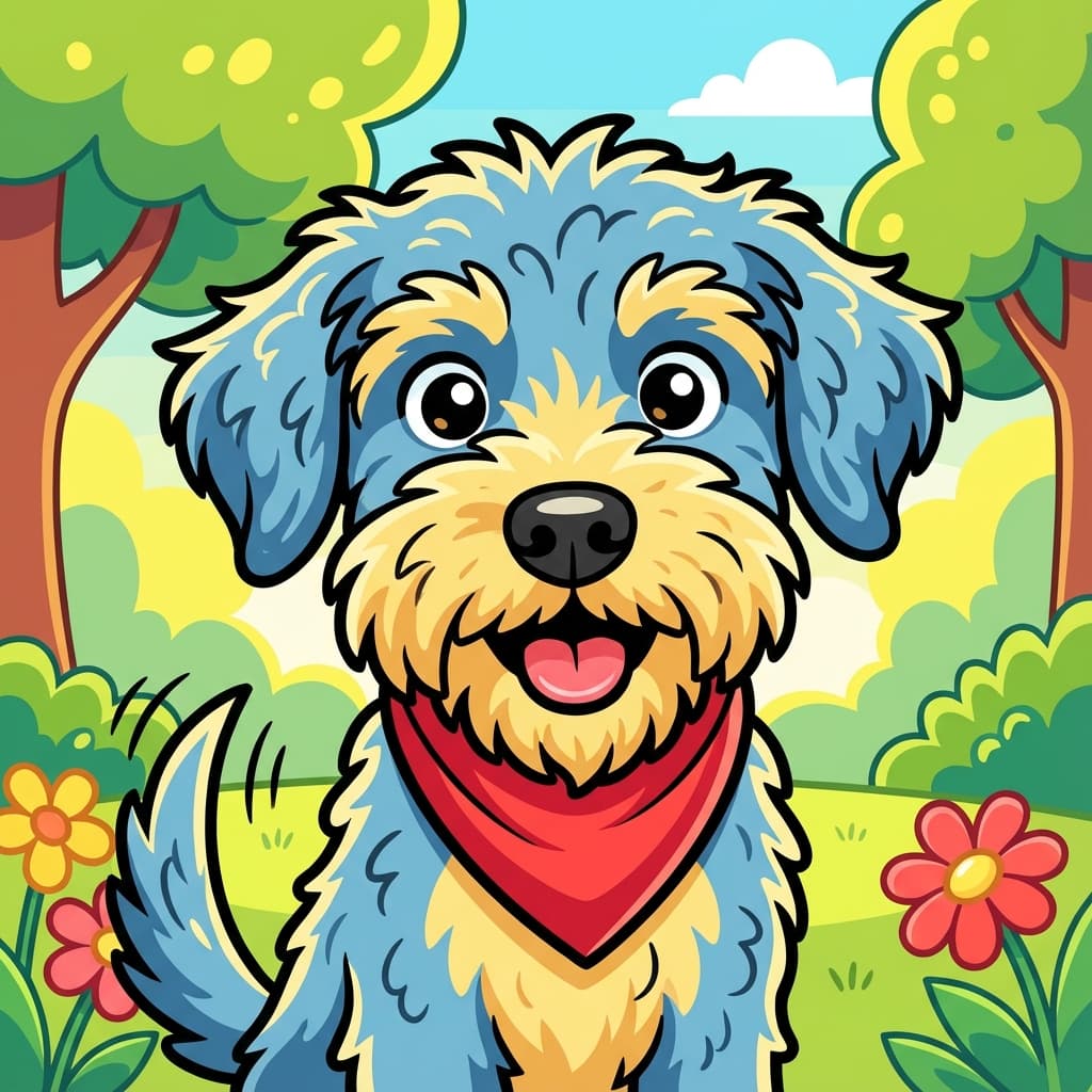 Schnoodle in Cartoon style