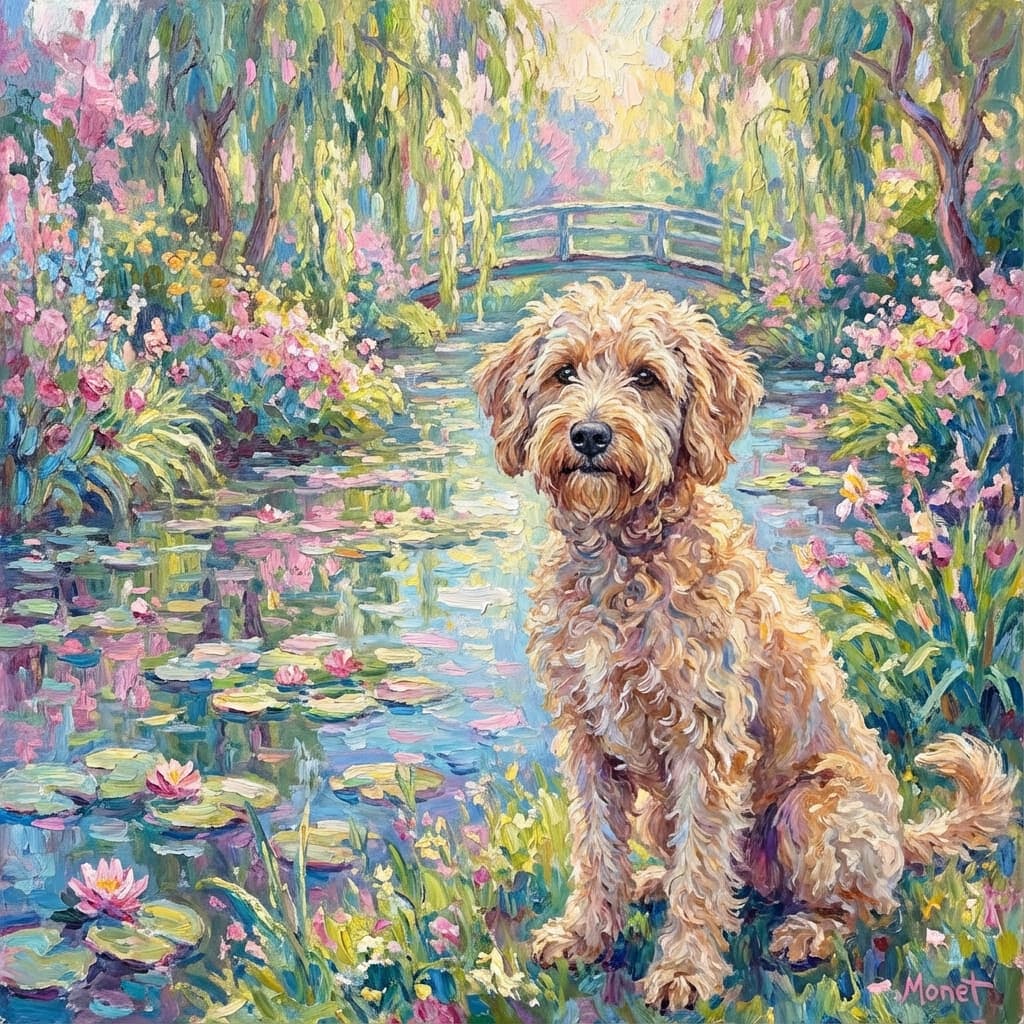 Schnoodle in Monet style