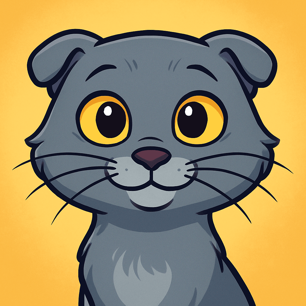 Scottish Fold in Cartoon style