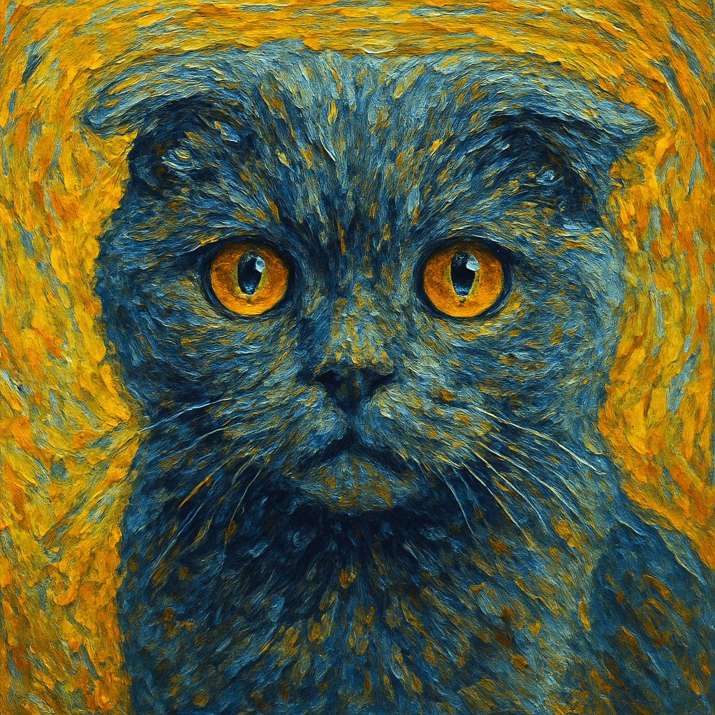 Scottish Fold in Van Gogh style