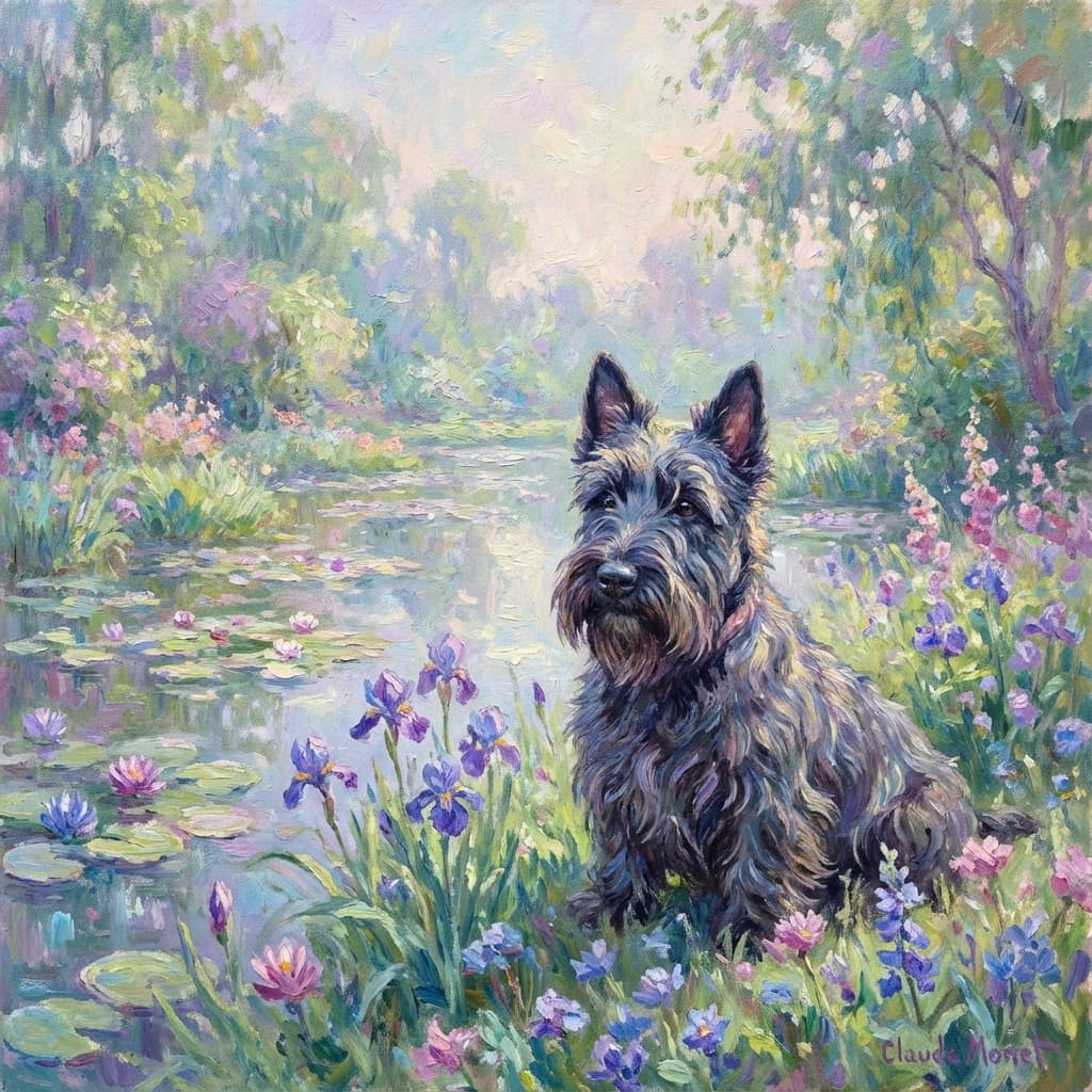 Scottish Terrier in Monet style