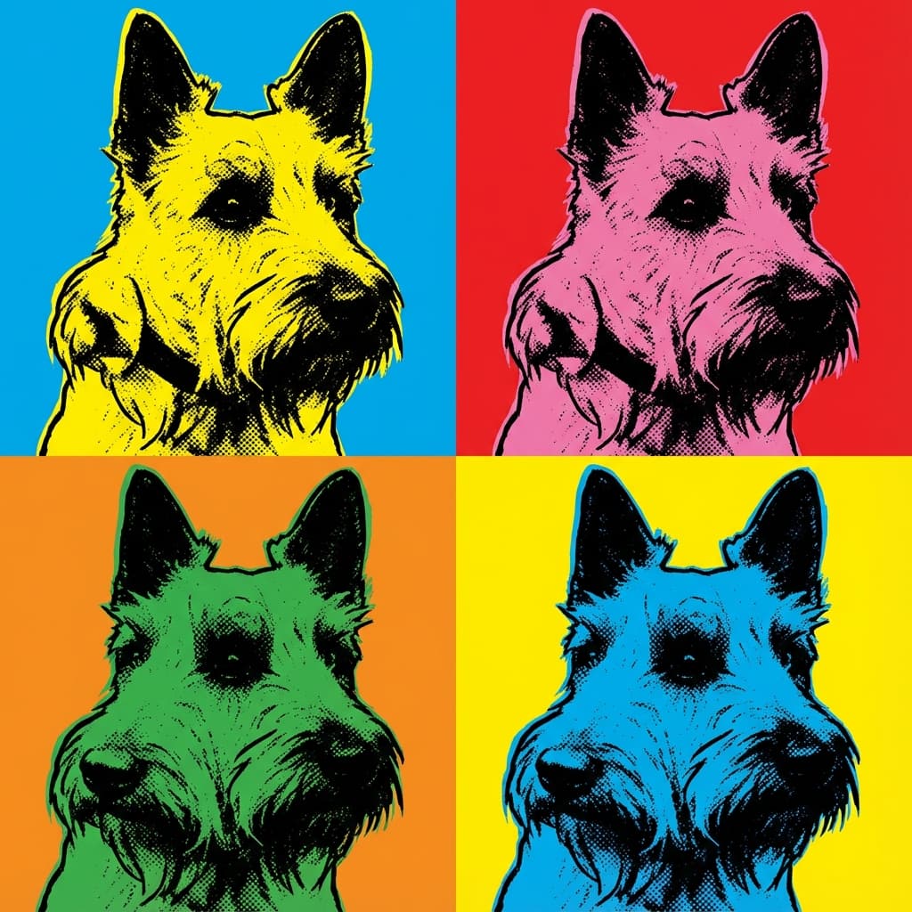 Scottish Terrier in Warhol style