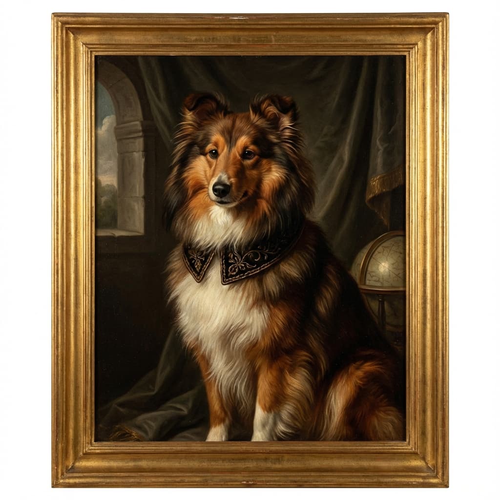 Shetland Sheepdog in Renaissance style
