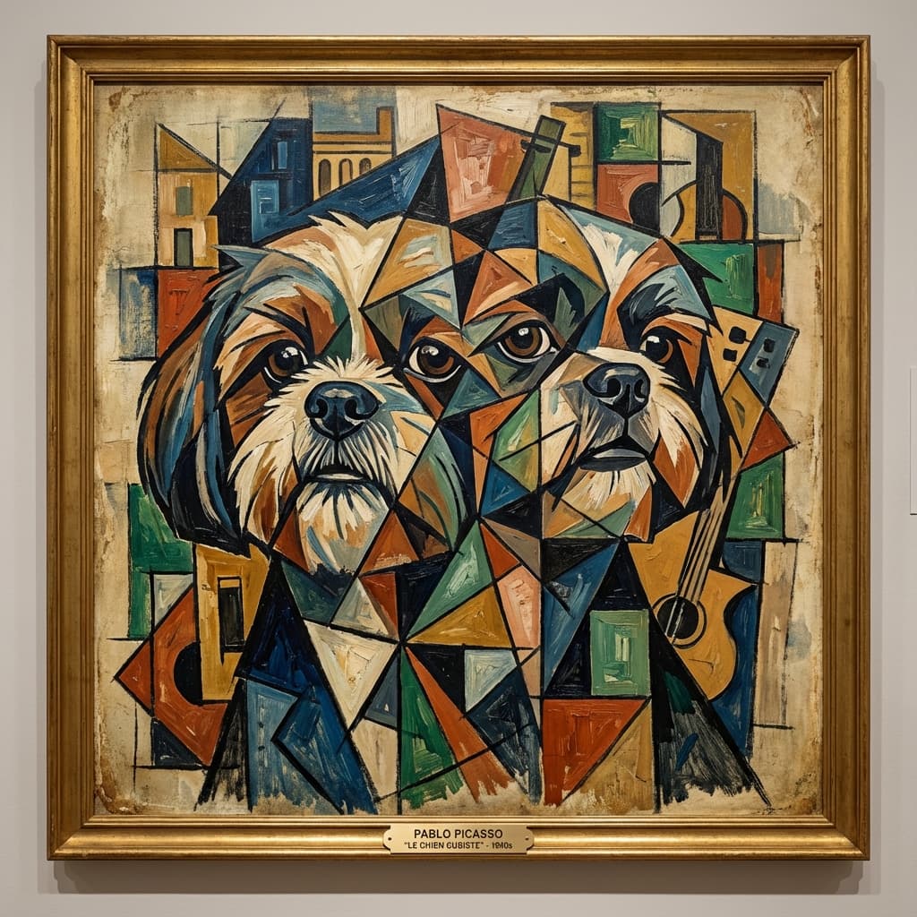 Shih Tzu in Picasso style