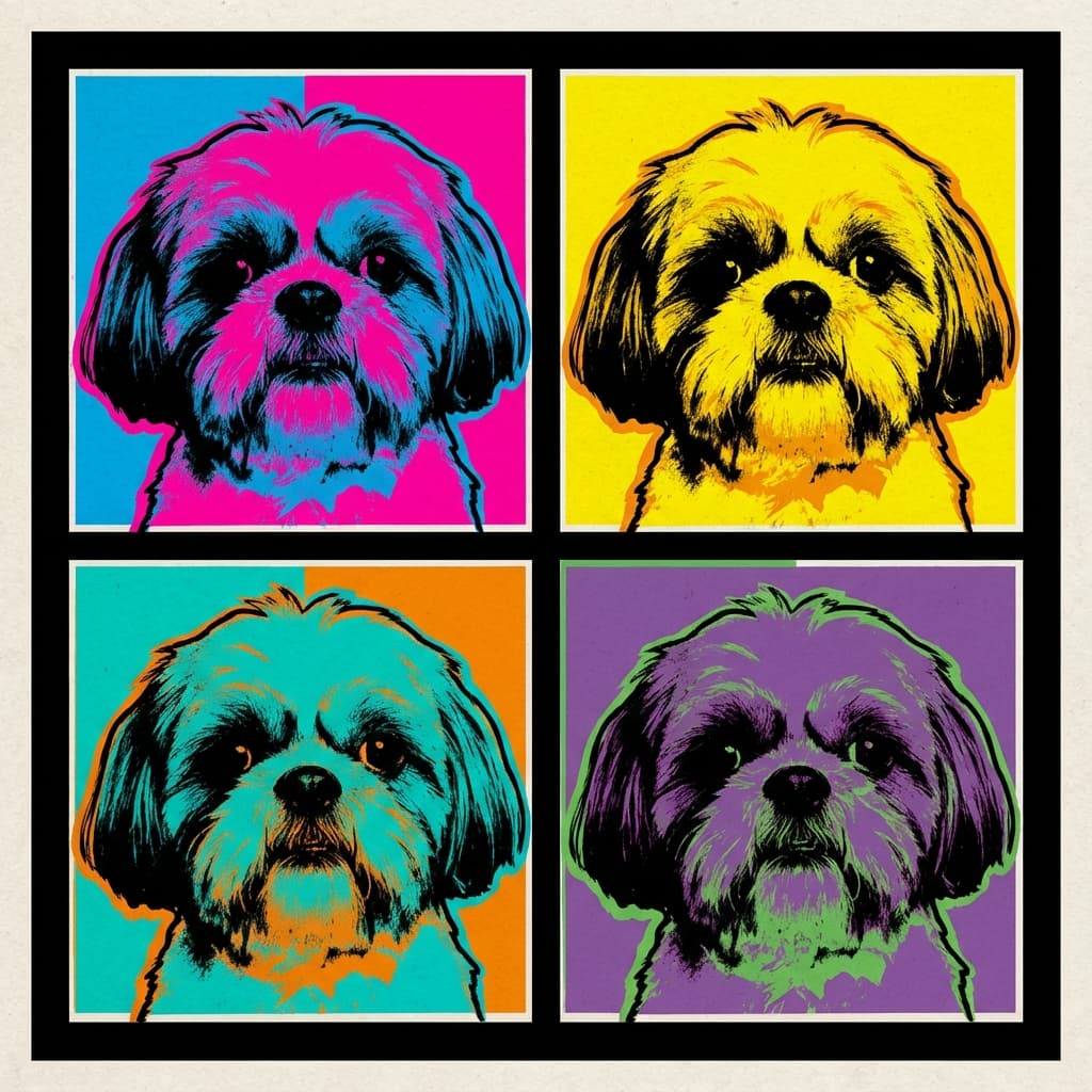 Shih Tzu in Warhol style