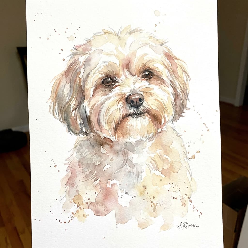 Shihpoo in Watercolor style