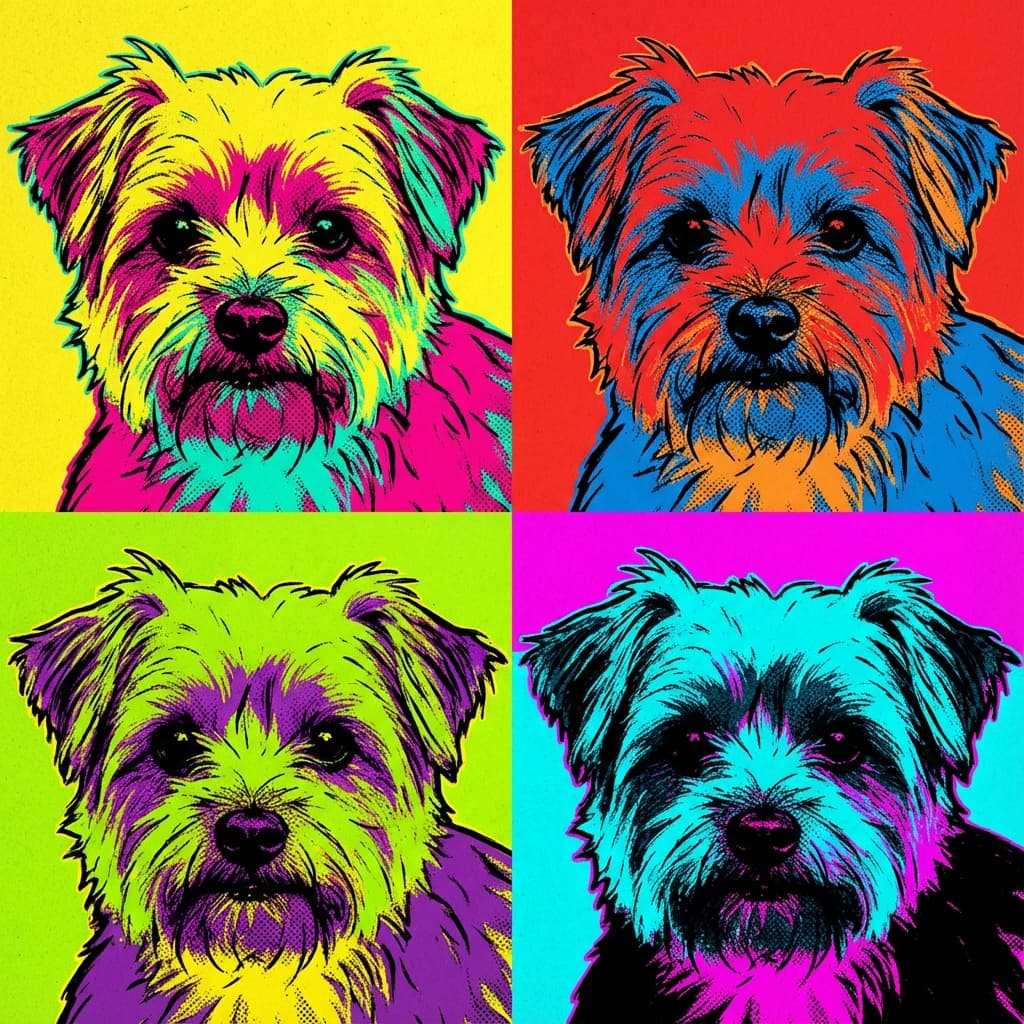 Shorkie in Warhol style