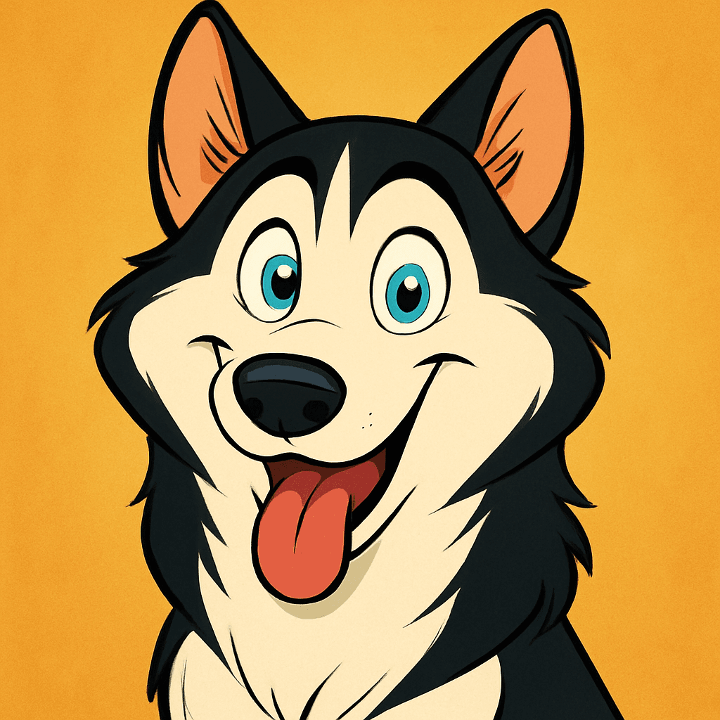 Siberian Husky in Cartoon style
