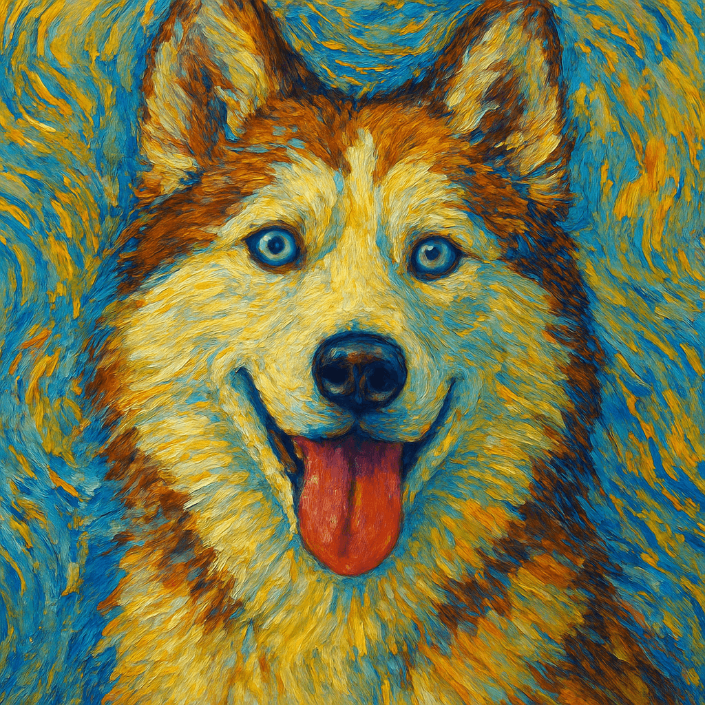 Siberian Husky in Van Gogh style