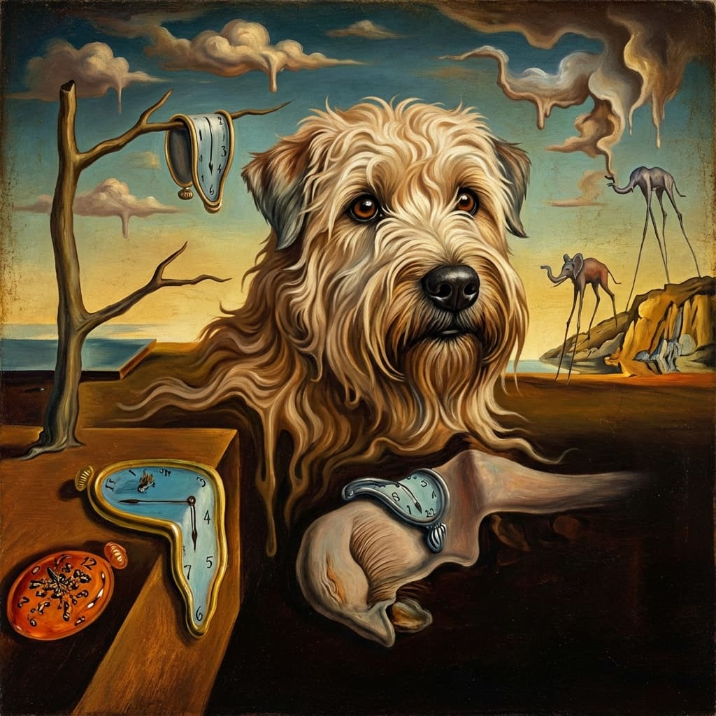 Soft Coated Wheaten Terrier in Dali style