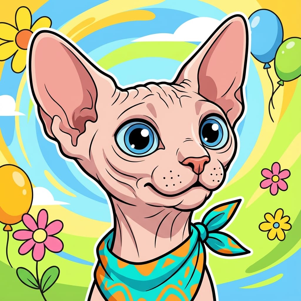 Sphynx in Cartoon style