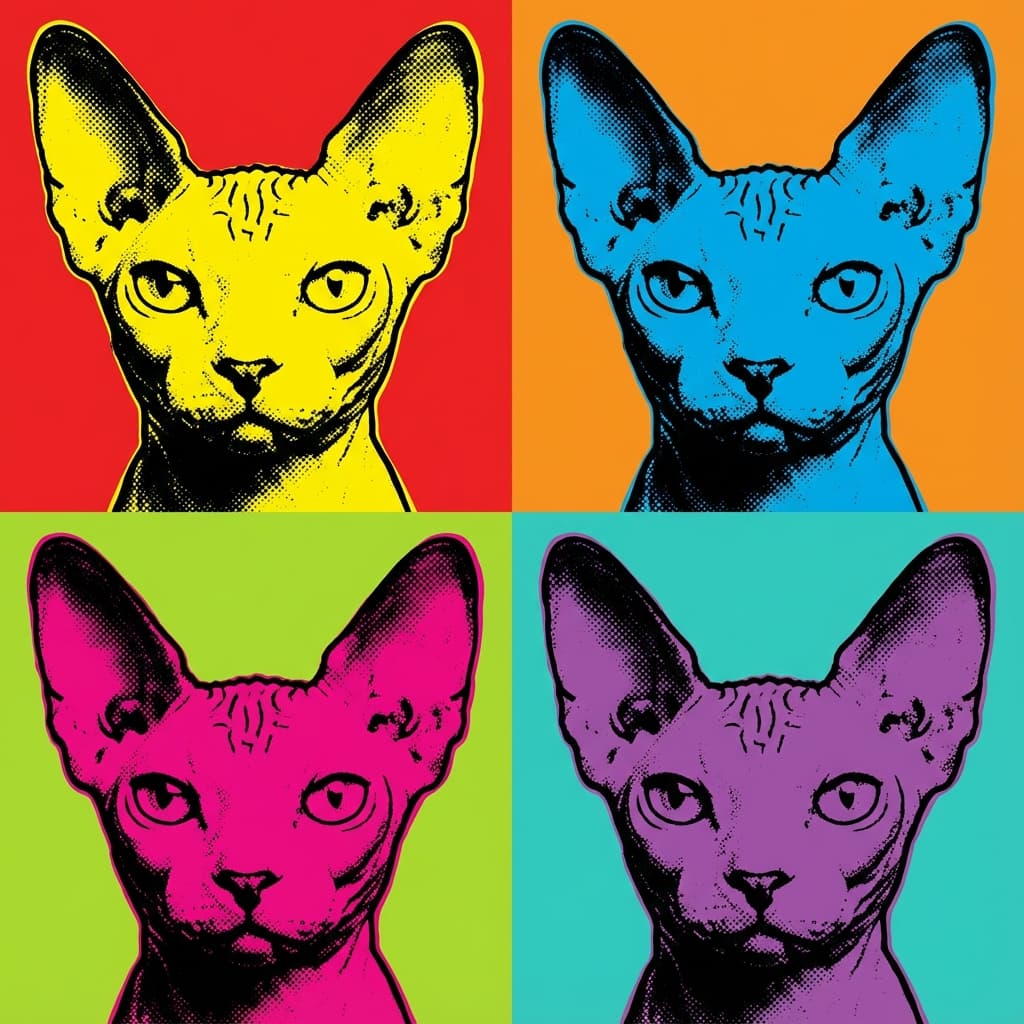 Sphynx in Warhol style
