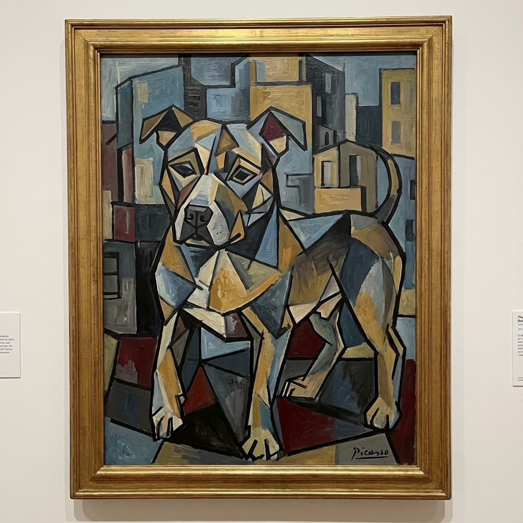 Staffordshire Bull Terrier in Picasso style