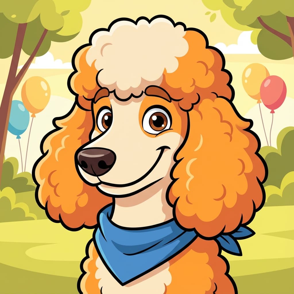 Standard Poodle in Cartoon style