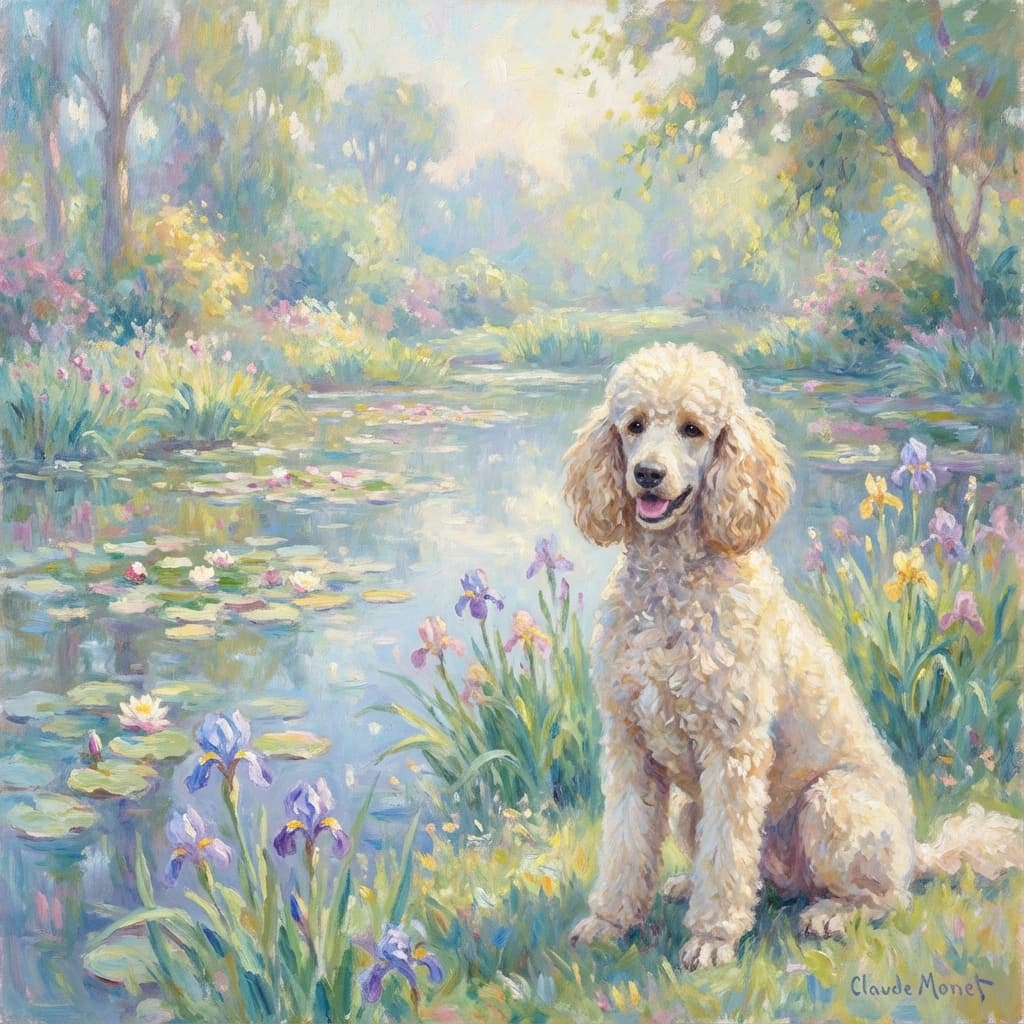 Standard Poodle in Monet style
