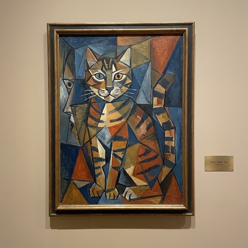 Tabby Cat in Picasso Style