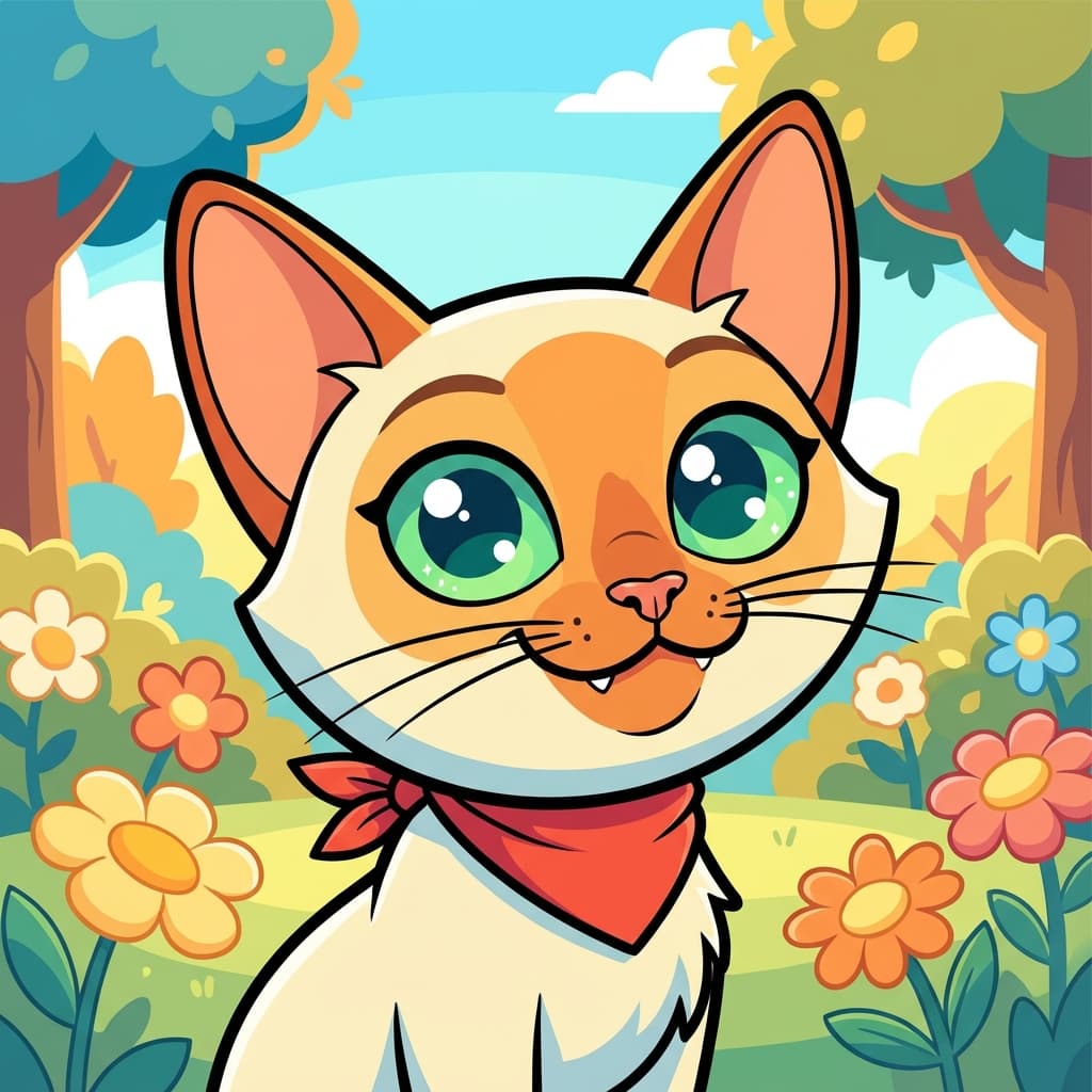 Tonkinese in Cartoon style