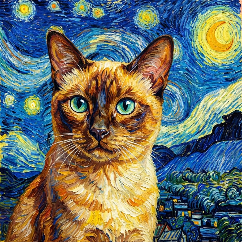 Tonkinese in Van Gogh style