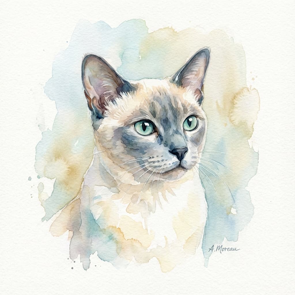 Tonkinese in Watercolor style