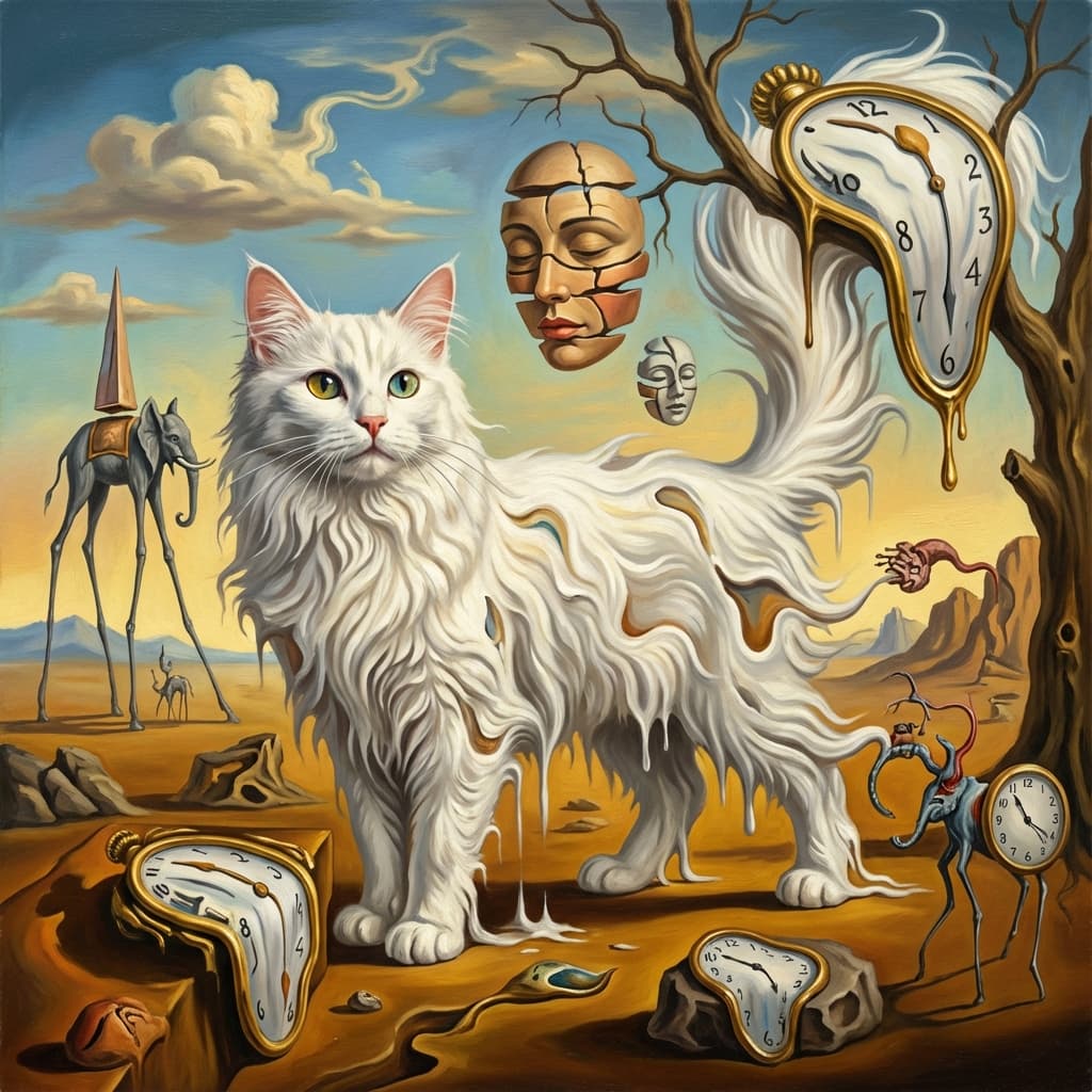 Turkish Angora in Dali style