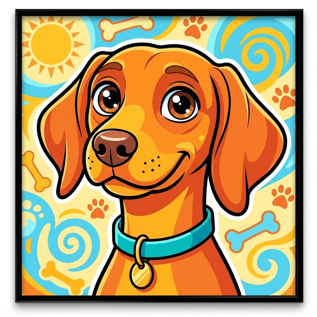 Vizsla in Cartoon style