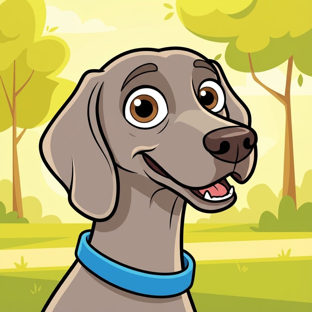 Weimaraner in Cartoon style