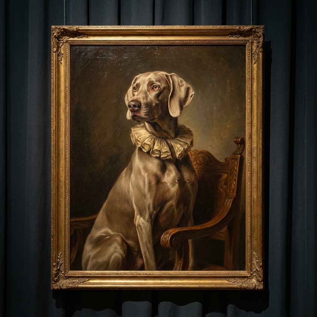 Weimaraner in Renaissance style