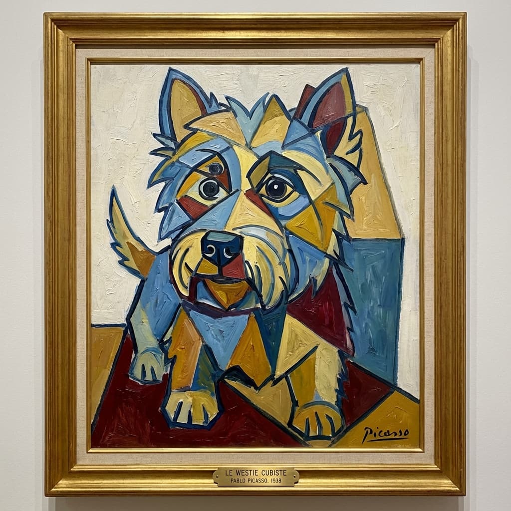 West Highland White Terrier in Picasso style
