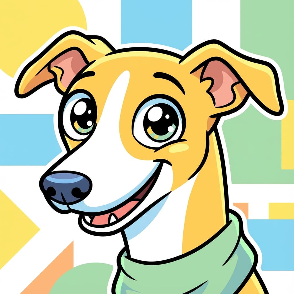 Whippet in Cartoon style