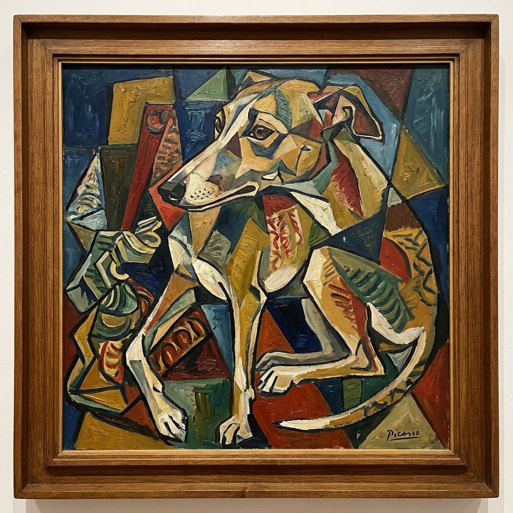 Whippet in Picasso style