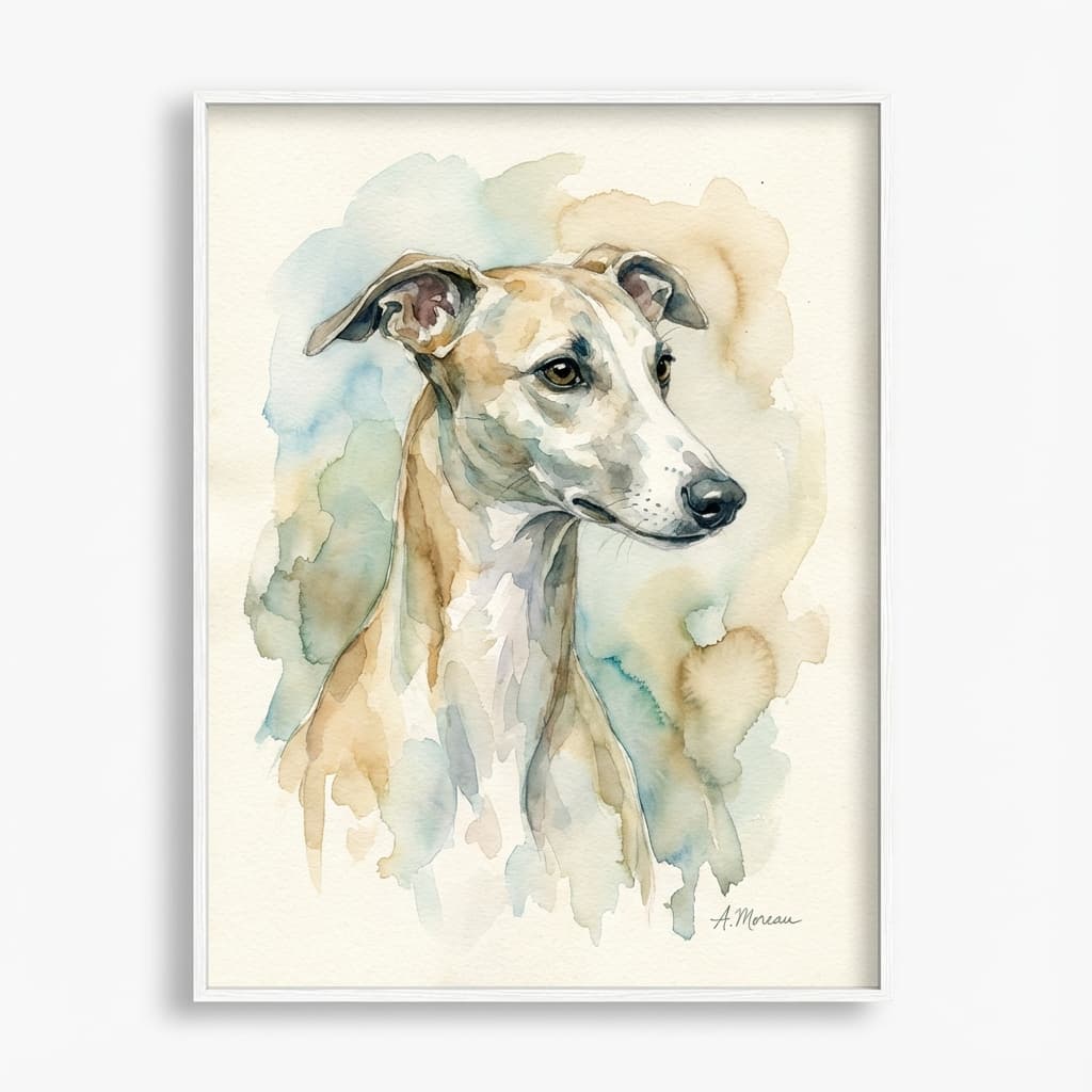Whippet in Watercolor style
