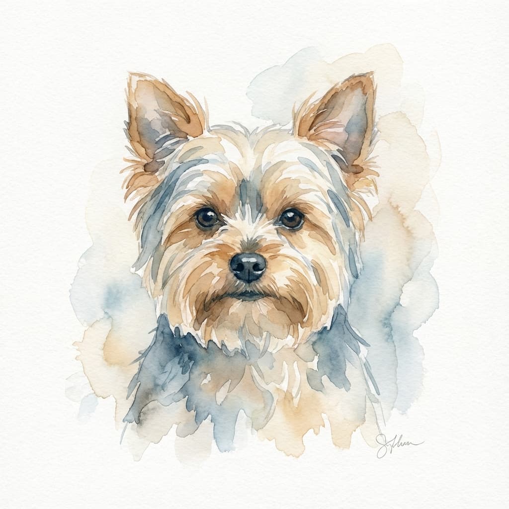 Yorkshire Terrier in Watercolor style