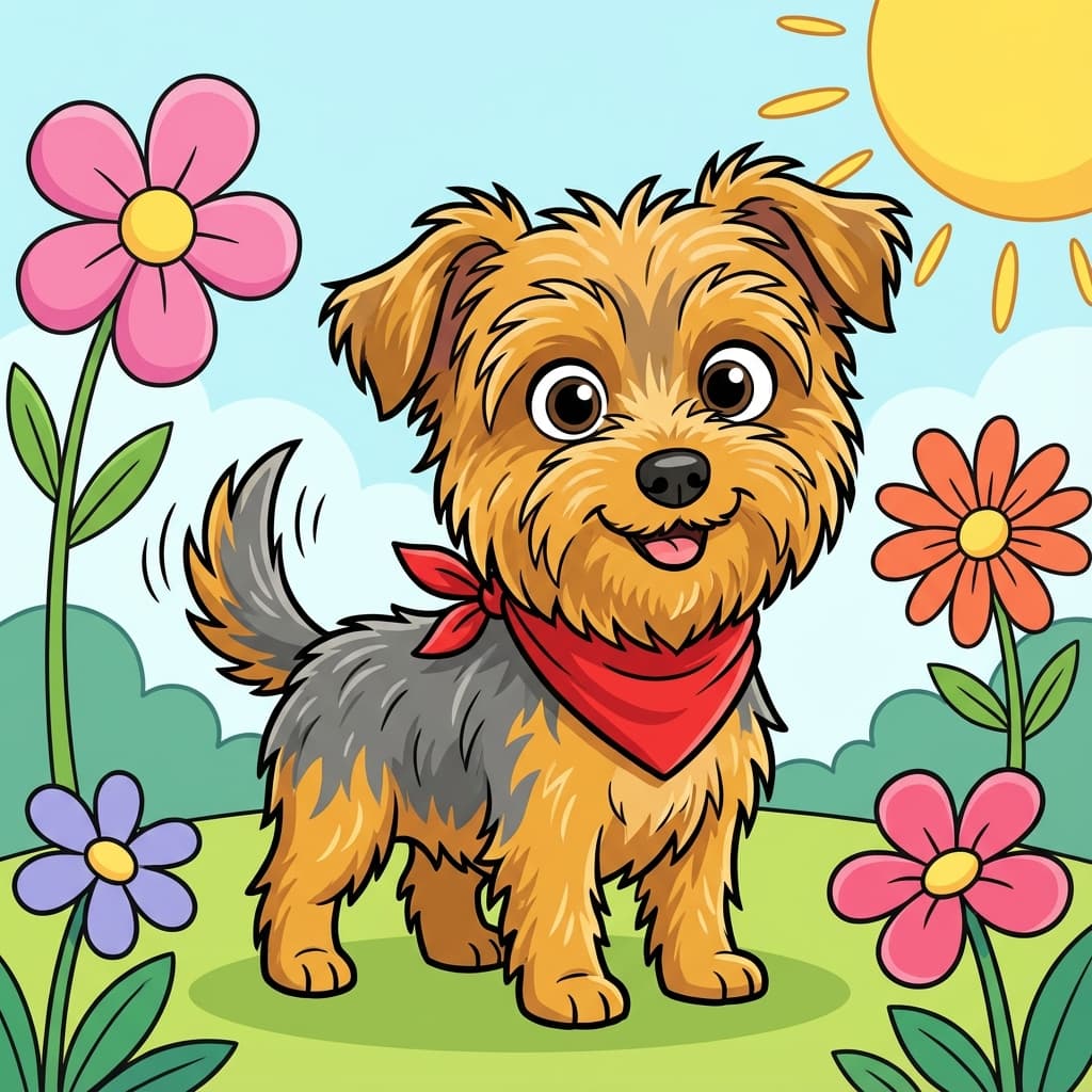 Yorkipoo in Cartoon style