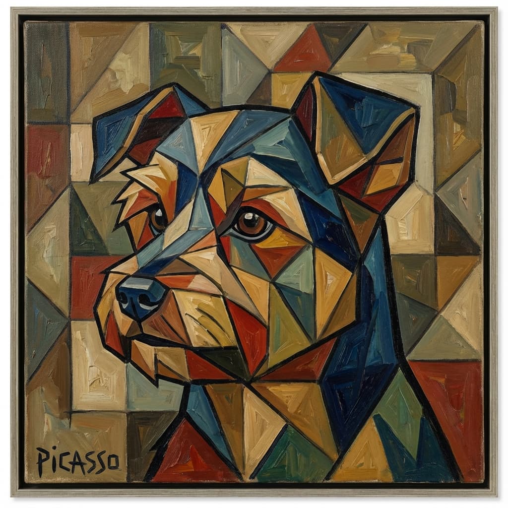 Yorkipoo in Picasso style