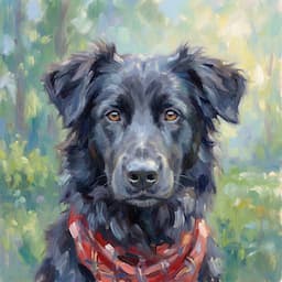 AI-generated pet portrait in Monet style