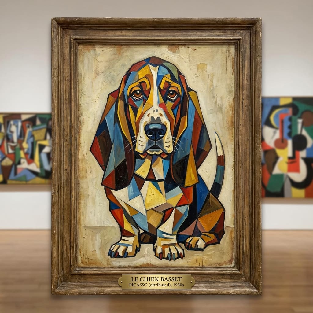 Basset Hound in Picasso style