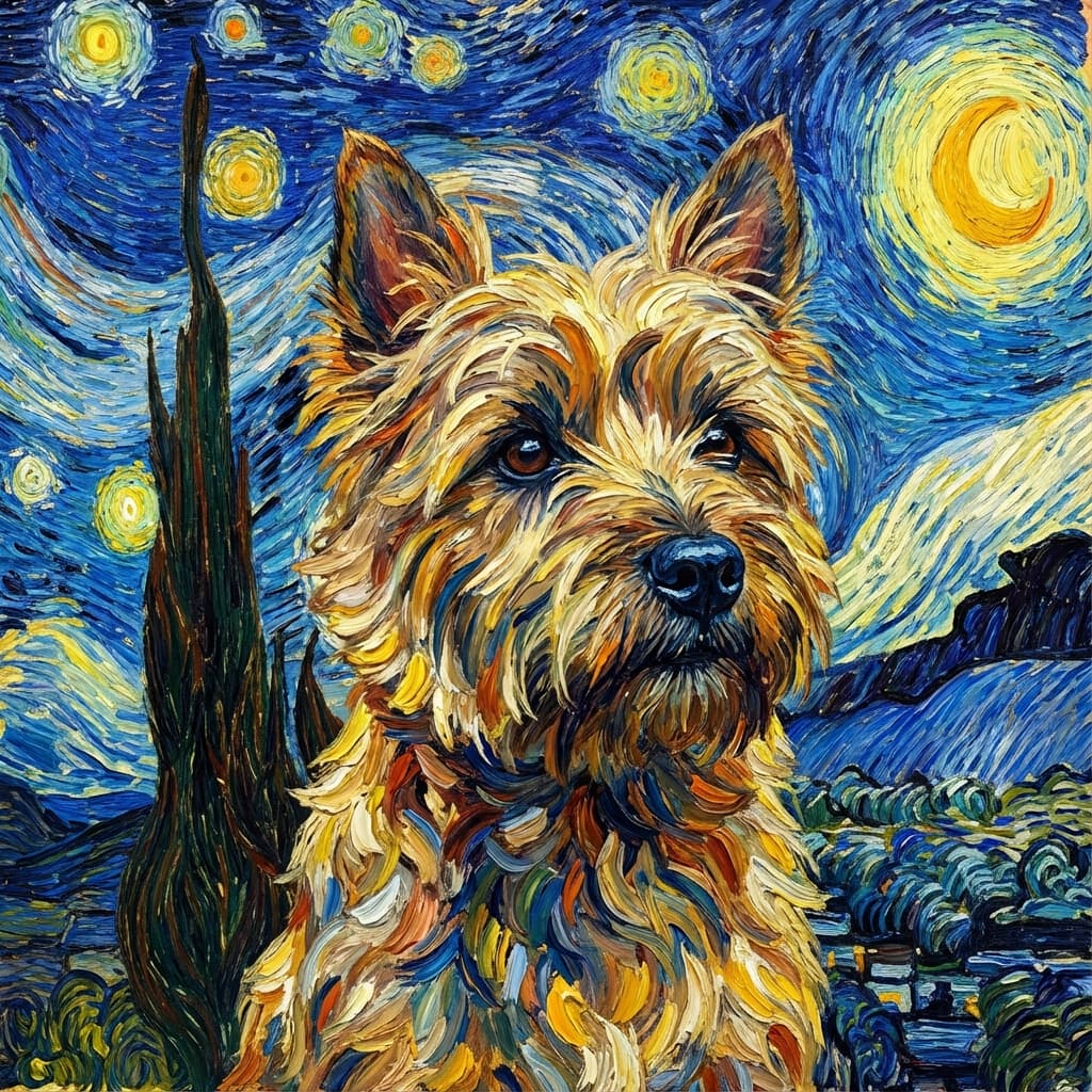 Cairn Terrier in Van Gogh style