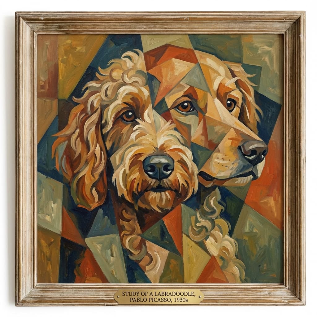 Labradoodle in Picasso style