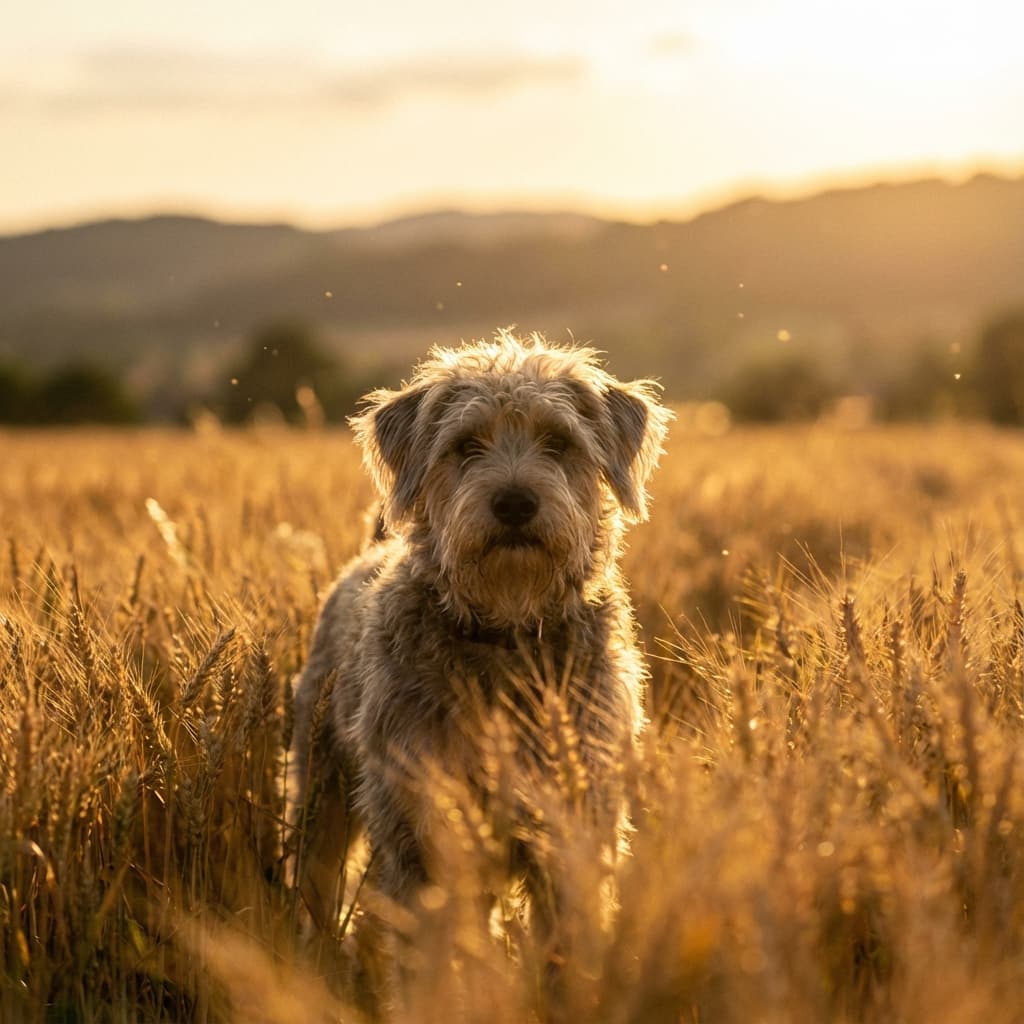 Schnoodle in Golden Hour Field style