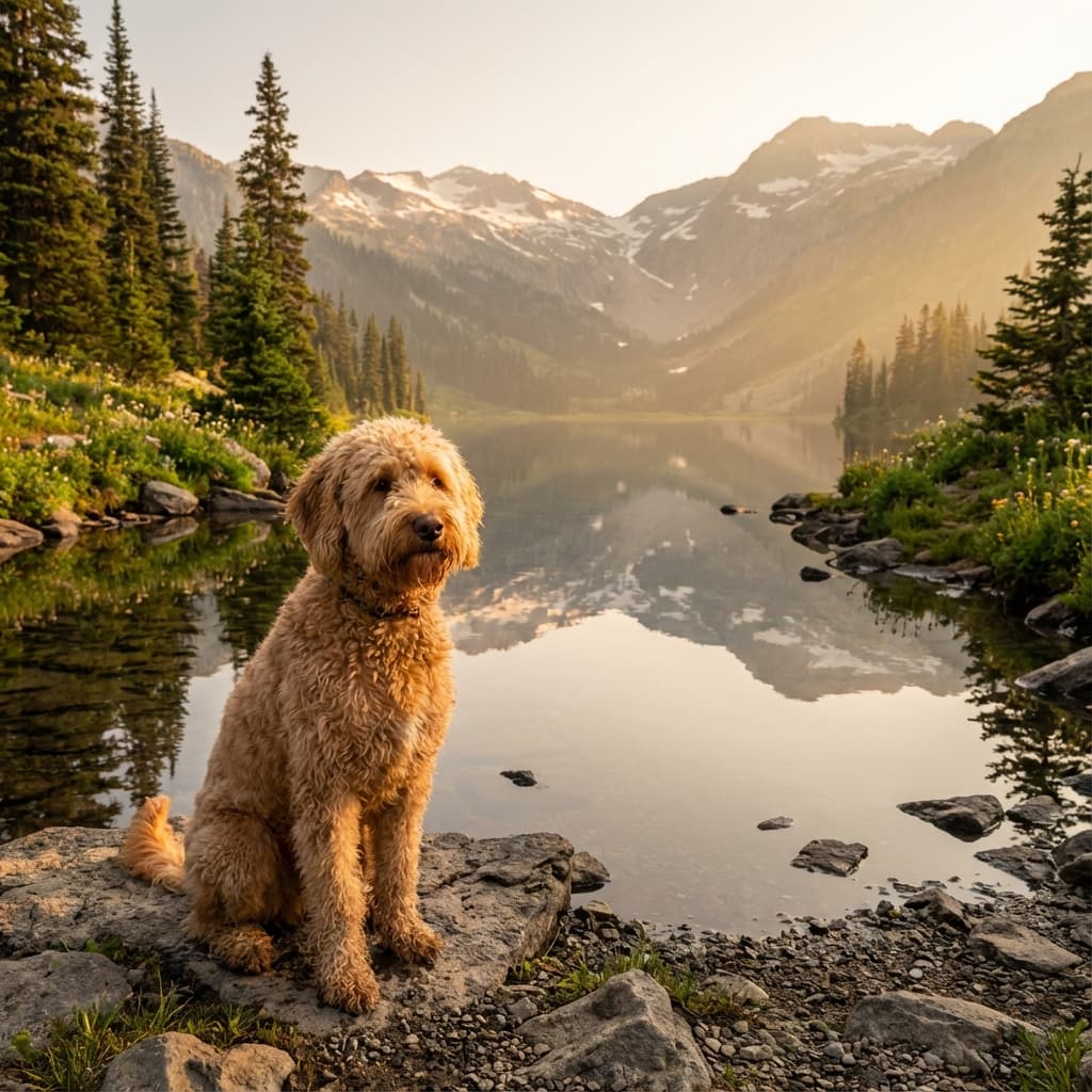 Schnoodle in Lakeside Scene style