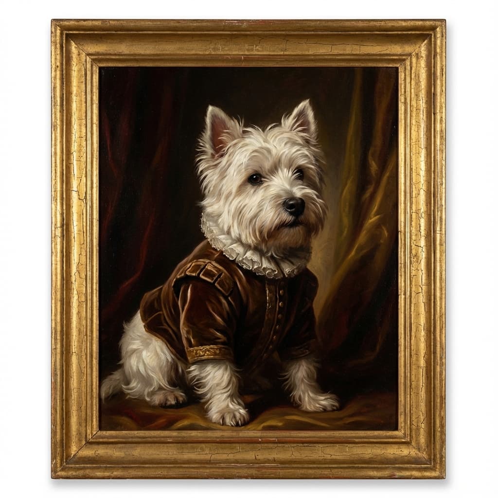 West Highland White Terrier in Renaissance style