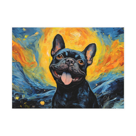 French Bulldog in Van Gogh Style